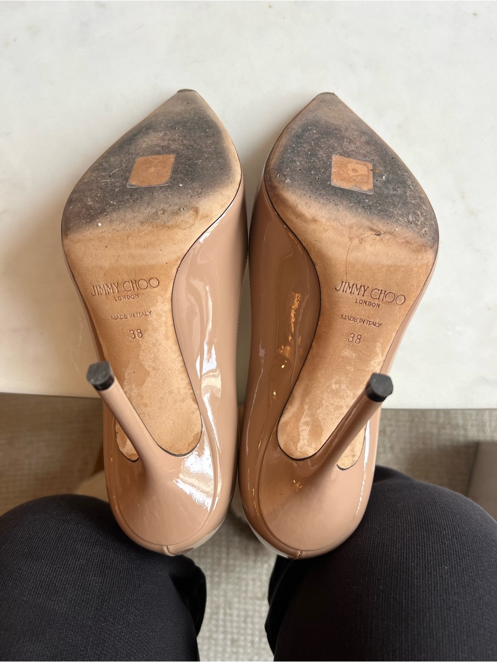 Jimmy Choo Love 100 Ballet Pink Patent Leather (Size 38) - Pointed-Toe Pumps - Picture 3 of 5